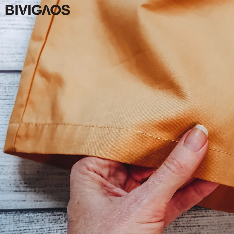 BIVIGAOS женские летние шорты модные желтые большие с высокой талией хлопок
