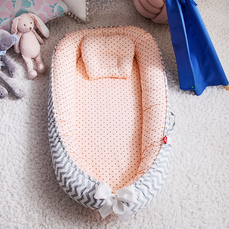 Детская переносная кроватка гнездо Babynest для новорожденных дорожная тканевая