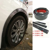 universal car truck carbon fiber rubber wheel eyebrow protector lip sticker trim fender flare anti scratch