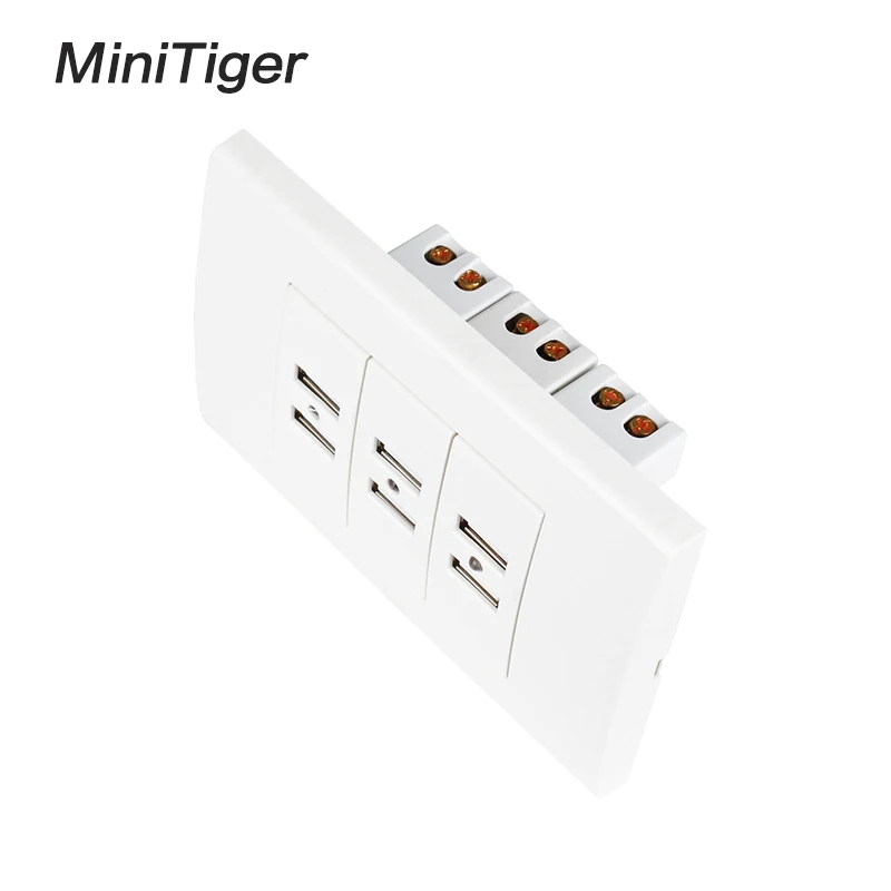 Minitiger США/AU стандартная настенная розетка USB 6 USB зарядное устройство порт для мобильного телефона с индикатором 118 мм* 80 мм белая пластиковая панель
