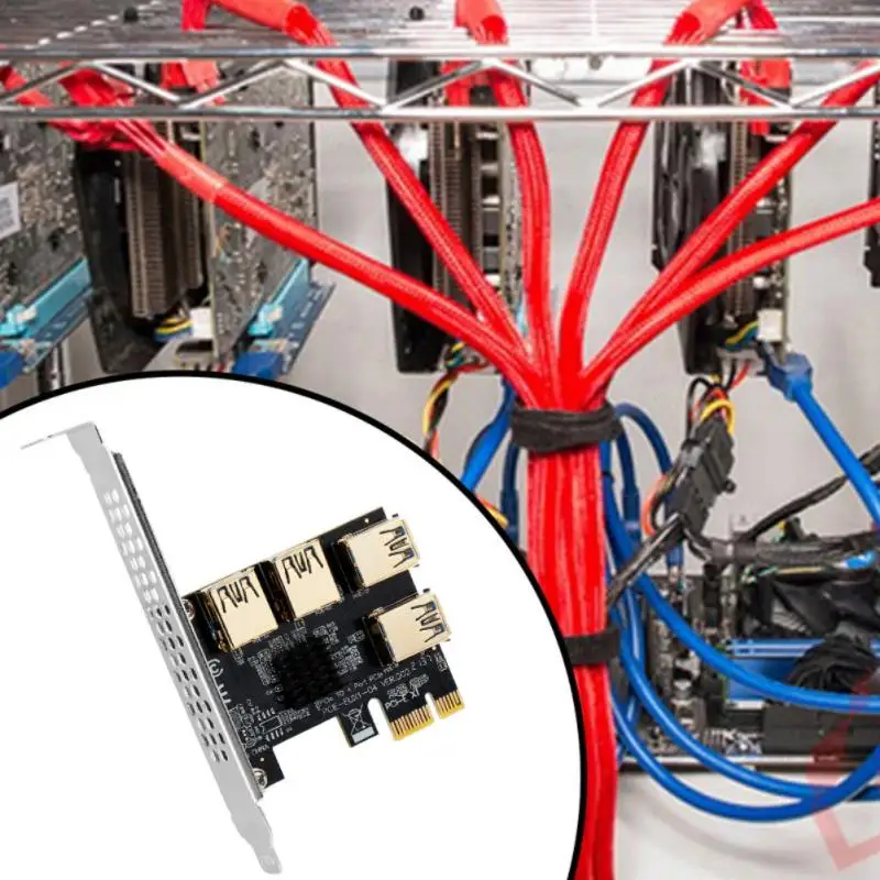 PCI-E 1 To 4 PCI Express 16X Slots Riser Card 1X External PCI-e Slot Adapter PCIe MultiplierCard For Bitcoin Miner | Компьютеры и офис