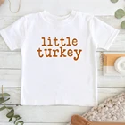 Маленькая рубашка для малышей с индейкой, осенняя рубашка для малышей, милая Осенняя футболка, детская одежда на День Благодарения, костюмы для детей, хлопок