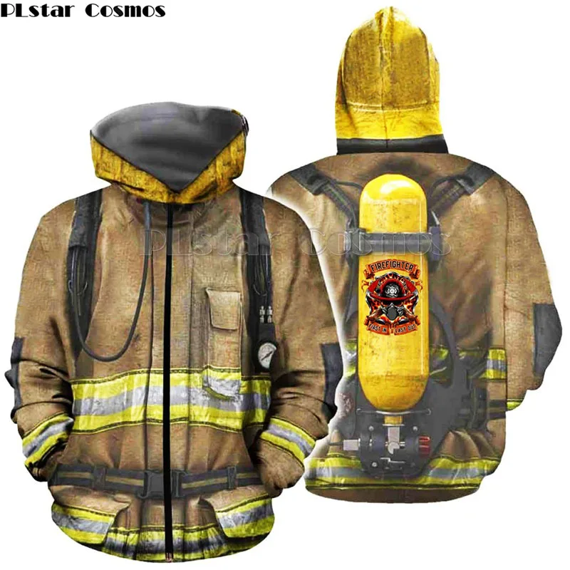 Комплекты для всей семьи детская одежда костюм пожарного толстовки с 3D-принтом