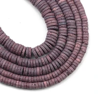 ink purple flat round volcanic lava beads natural stone 4 6 8mm spacer loose beads for jewelry making diy beacelet accessories