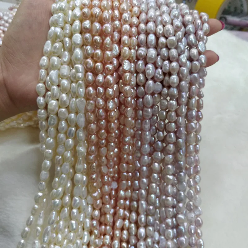 

Natural Freshwater Pearl Beads High Quality 38cm Punch Loose Beads for DIY Women Necklace Bracelet Jewelry Making 3 Color