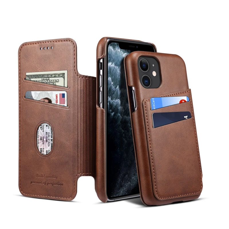Для iPhone 11 из искусственной кожи, флип-чехол, Ретро стиль, многофункциональный чехол, тонкий бизнес-чехол для смартфона, чехол для iPhone 11 Pro Max