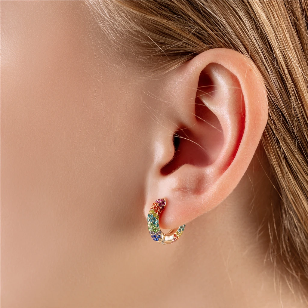 Женские Разноцветные серьги-кольца LUNA CHIAO летние серьги с разноцветными