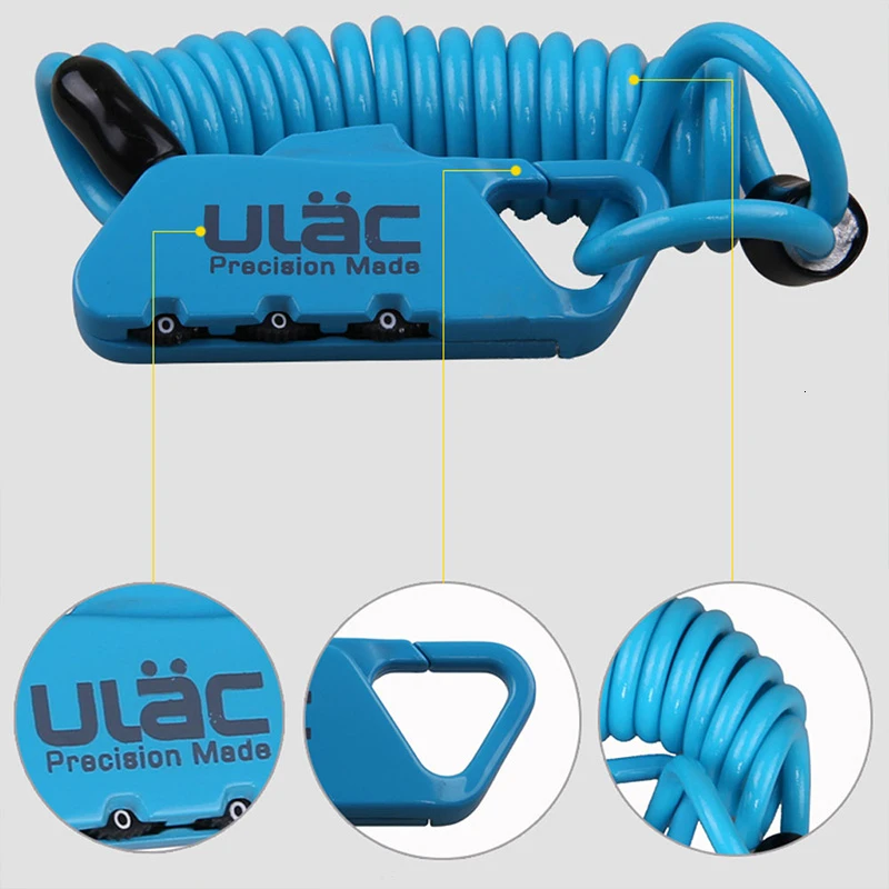 Цинковый сплав мини портативный пружинный Противоугонный велосипедный замок 3
