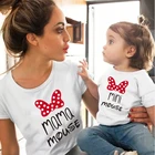 Футболка Mini  Mama Mouse, 1 шт., семейная Одинаковая одежда, летние модные хлопковые топы, одежда для матери и дочери