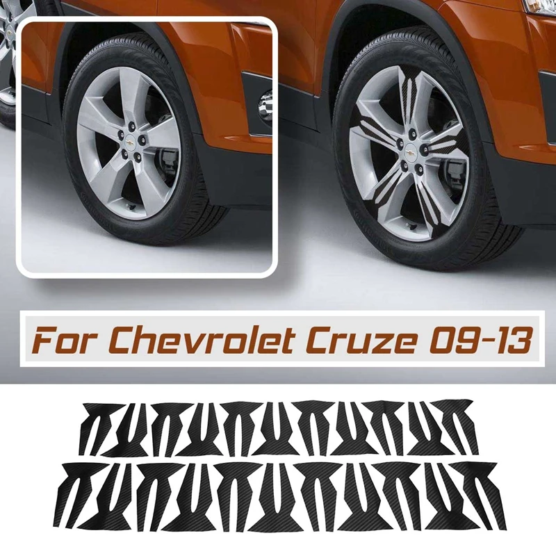 

20Pcs 4D Carbon Fiber Car Wheel Tire Hub Stickers Rim Sticker For Chevrolet For Cruze 2009 2010 2011 2012 2013 Car Styling