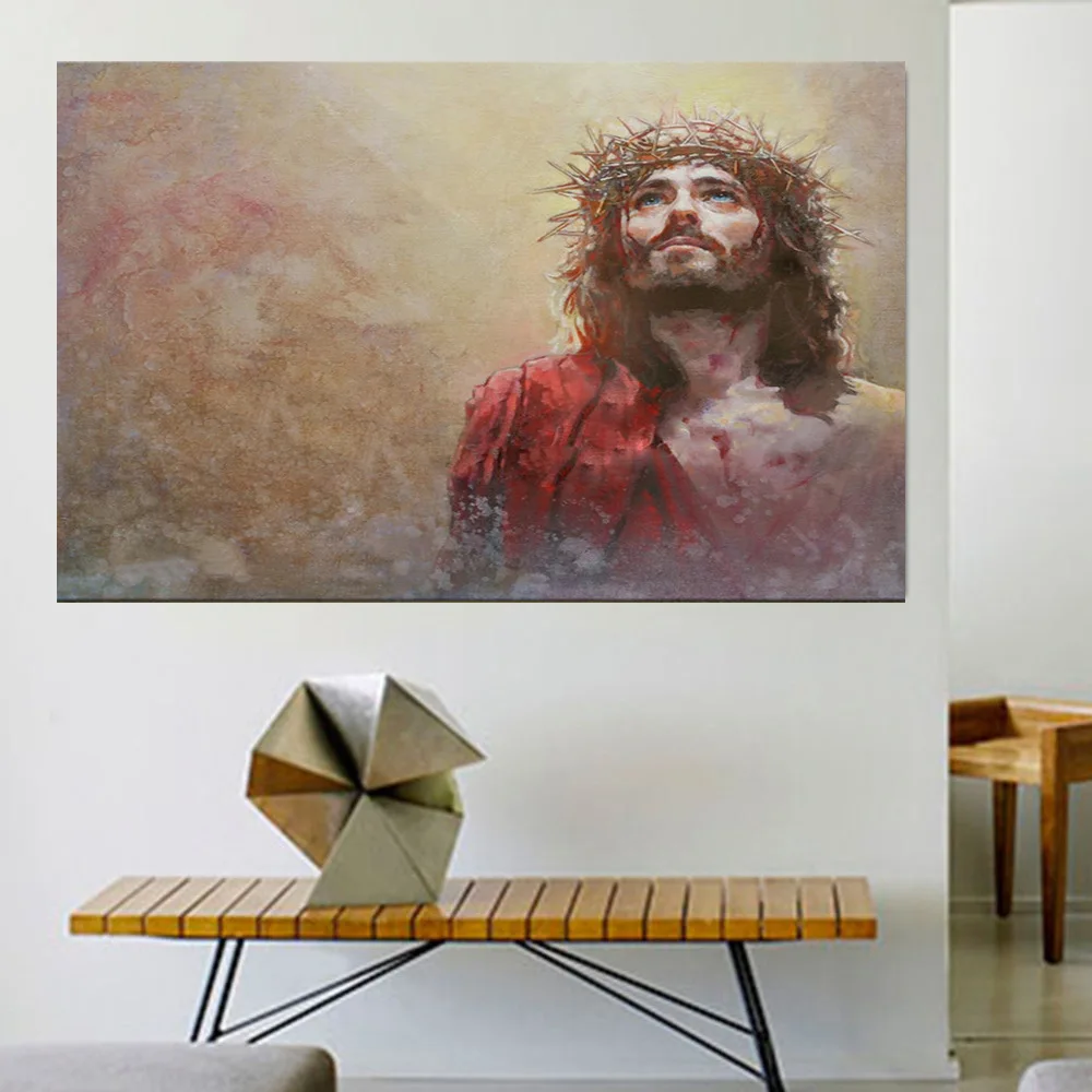 Иисус Христос холст масляная живопись религиозная фигура плакат гостиная