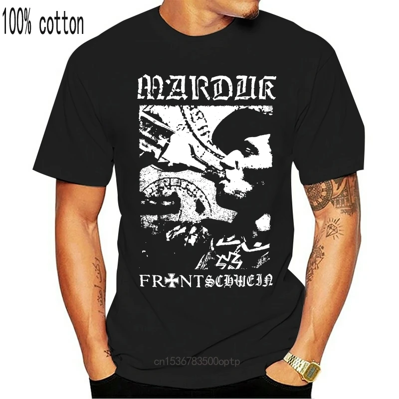 

New Marduk Men's Frontschwein Bottle T-shirt Large Black Men Brand Clothihng Top Quality Fashion Mens T Shirt 100%Cotton