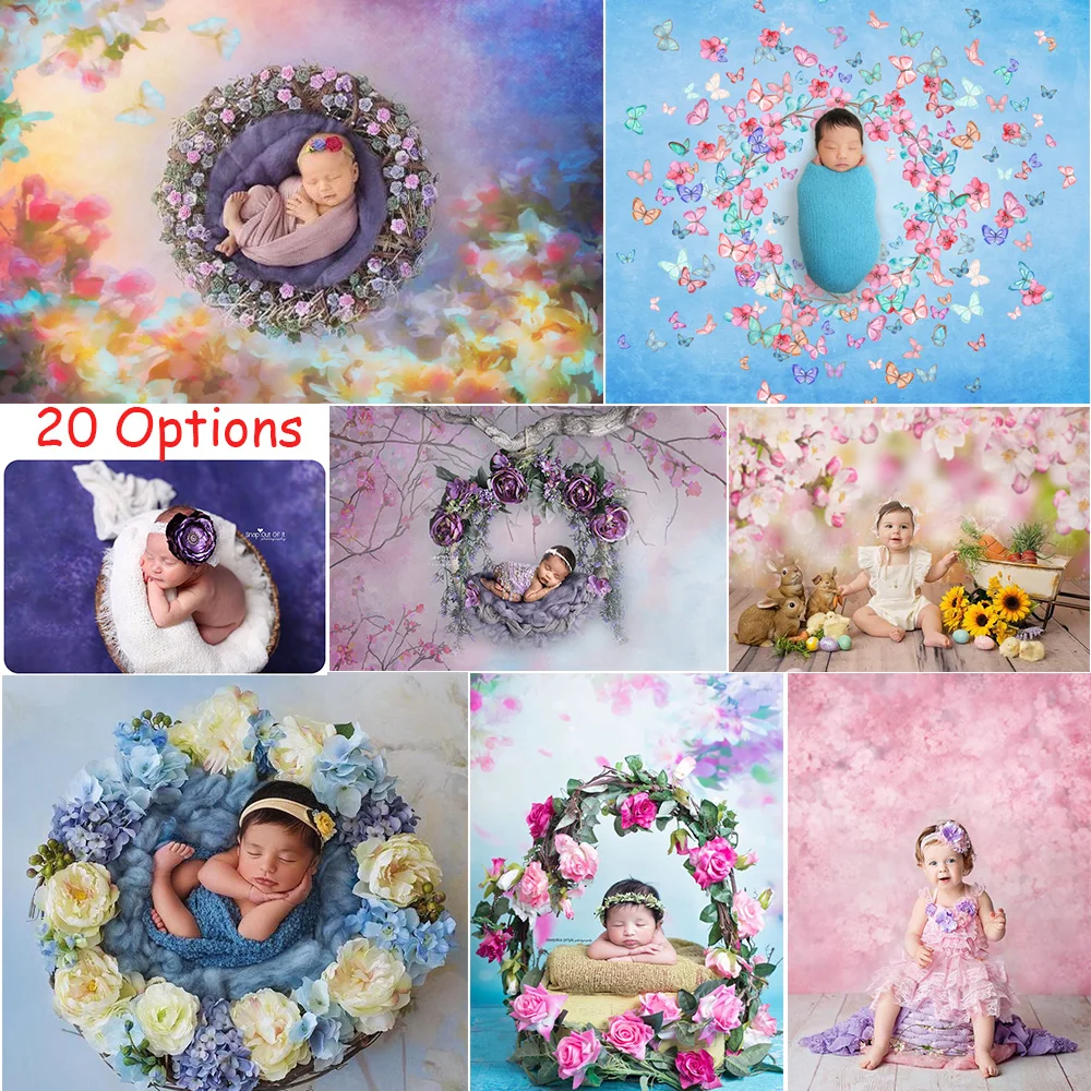 

Photography Newborn Children Portrait Backdrop for Photo Studio Flowers Floral Children Birthday Background Abstract Texture