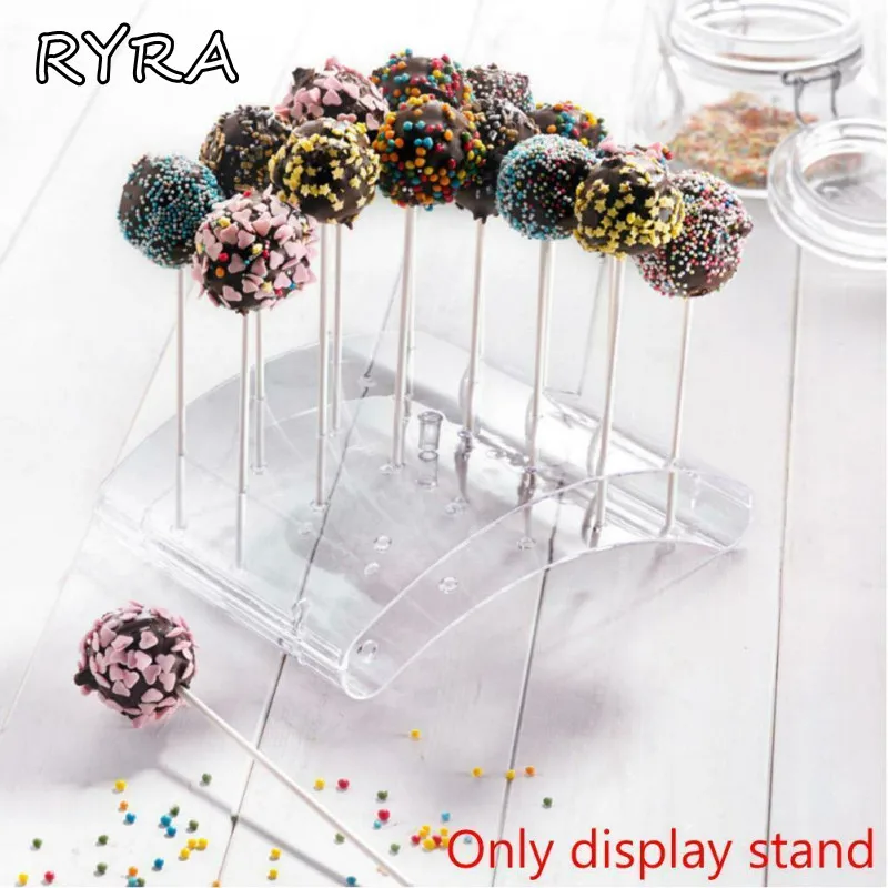 

20 Holes Acrylic Lollipop Display Stand Wedding Party Candy Dessert Stick Holder Rectangle Shape Holder Display DIY Cake For Kid