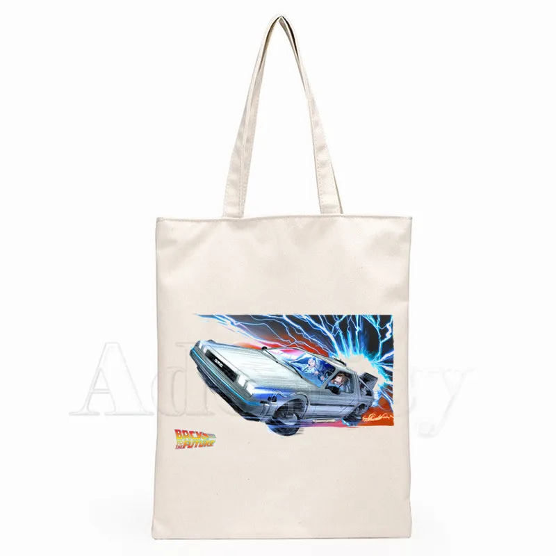 Женские сумки с принтом Back to the Future модная Холщовая Сумка Женская Повседневная
