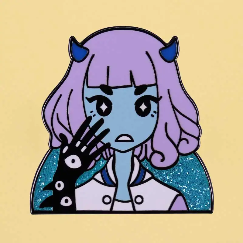 Мужская/Женская эмалированная брошь в виде ведьмы из мультфильма | Украшения и