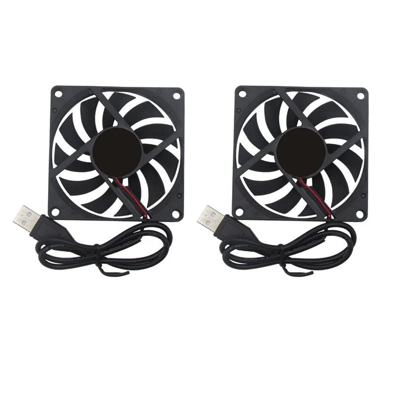 

80mm 5V USB Fan 80mm 8cm 8015 Brushless DC Cooling Fan PC Computer Router Case Fan Cooler 2Pcs