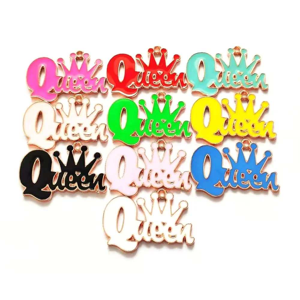 

10 шт. Подвески с надписью «queen» для женщин, ювелирные изделия «сделай сам», аксессуары L10