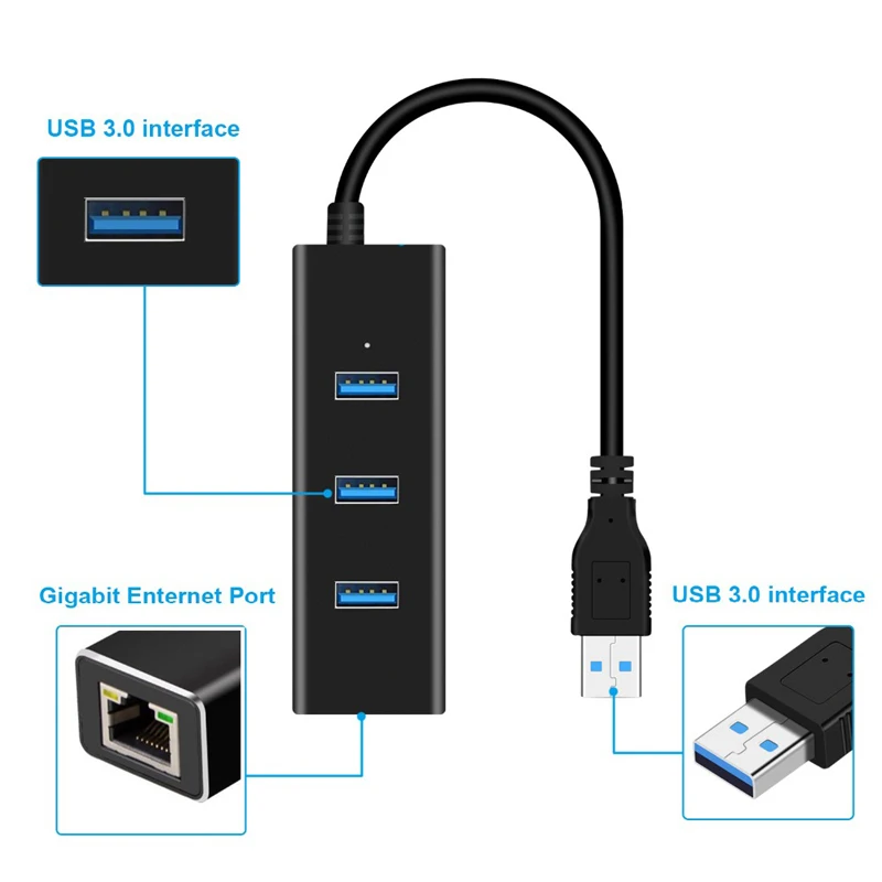 USB 3 0 концентратор с адаптером питания многопортовый OTG расширитель U диск ридер