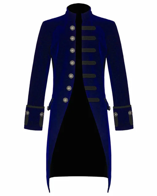 

Мужской пиджак в стиле стимпанк, Длинный блейзер в стиле ретро, однобортная черная туника для выпускного вечера, одежда для сцены, 2019
