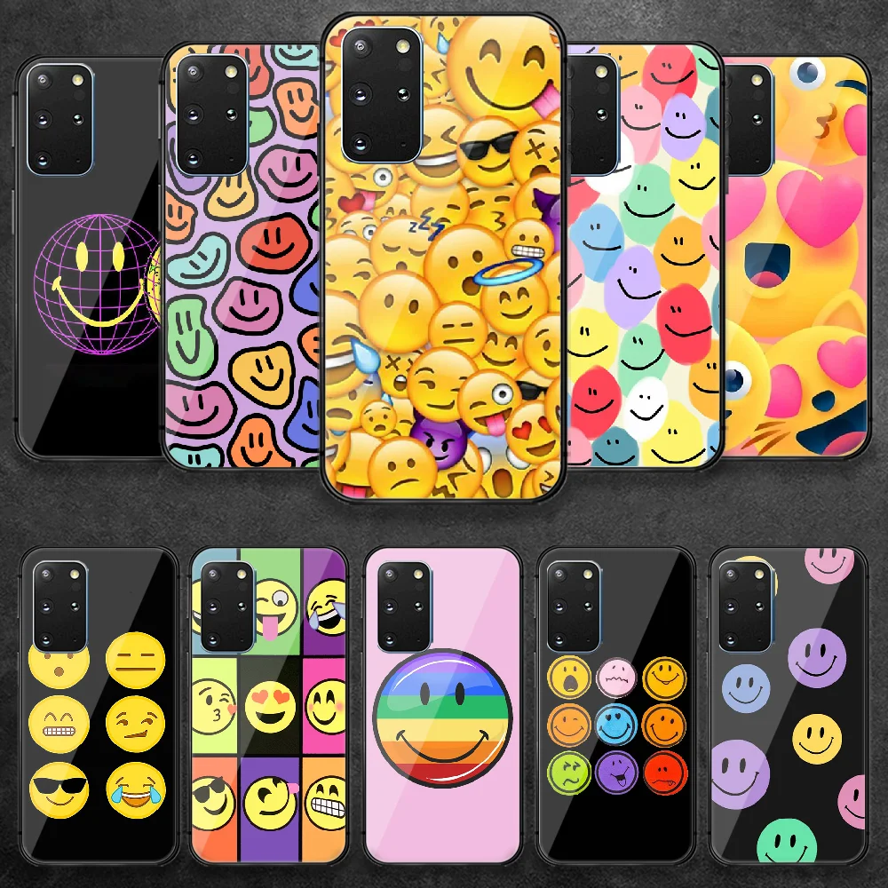 

Smile Smiley Happy Face Tempered Glass Phone Case Cover For Samsung Galaxy Note S 8 9 10 20 21 E Plus Ultra M 31 51 FE Bumper