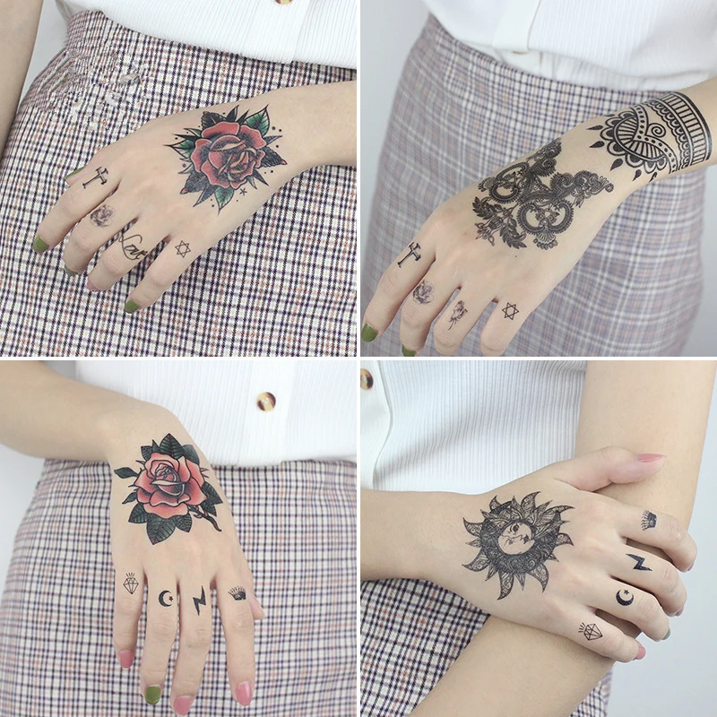 1Pcs Mandala Flower Water Transfer Tattoo Stickers Women Body Chest Art Temporary Girl Waist Bracelet Flash Tatoos | Красота и
