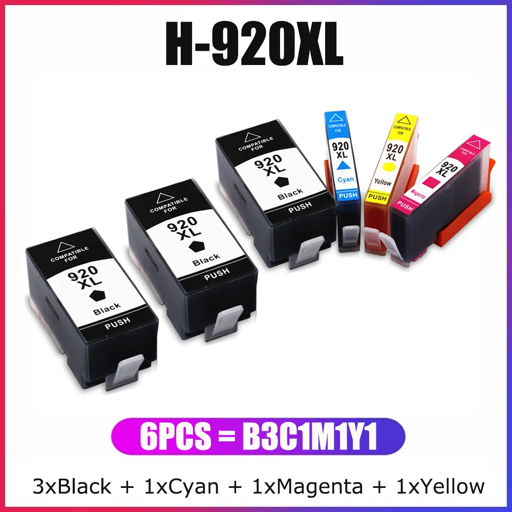 YC совместим с HP 920 XL 920XL высокой производительностью для Officejet 6000 E609a 6500 E709c 6500A E710a