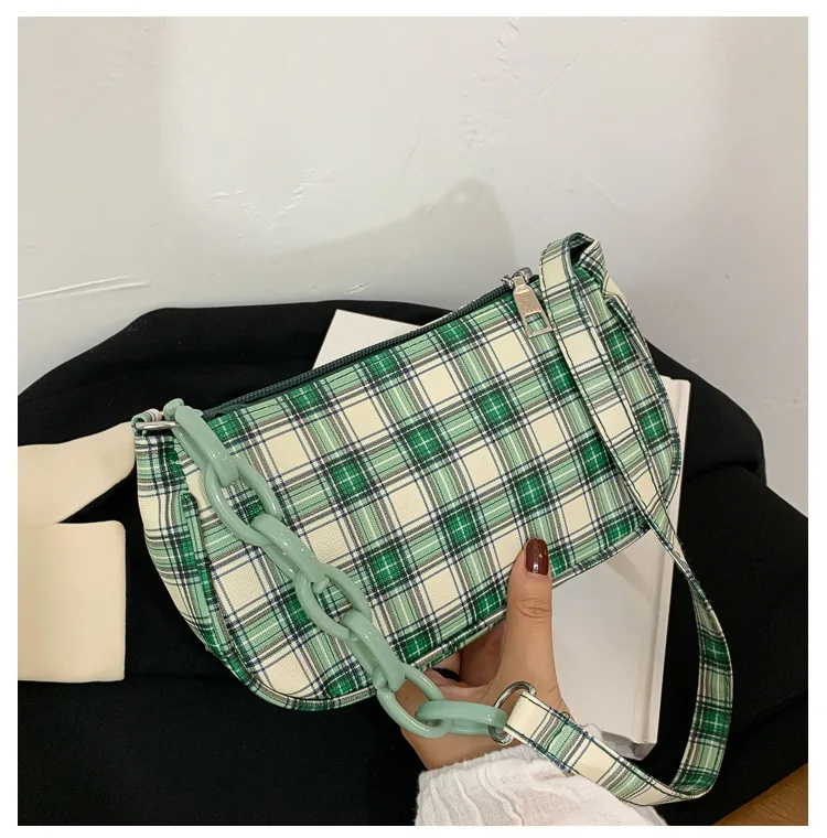 

Women Cross Body Bags 2020 New Fashion Club Bag Lattice Single Shoulder Underarm Bag Sac Baguette A Main Femme 2021