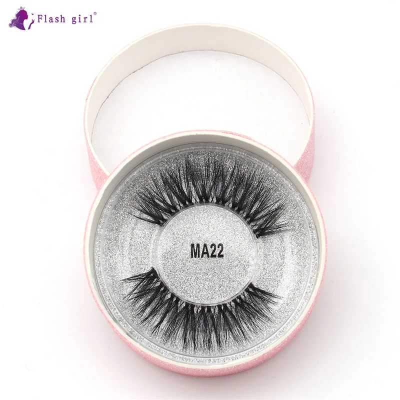 

Best Selling False Eyelashes Makeup Tools 3D Mink Eyelash Natural Handmade Silk Full Strip Lashes With Pink Packaging MA22