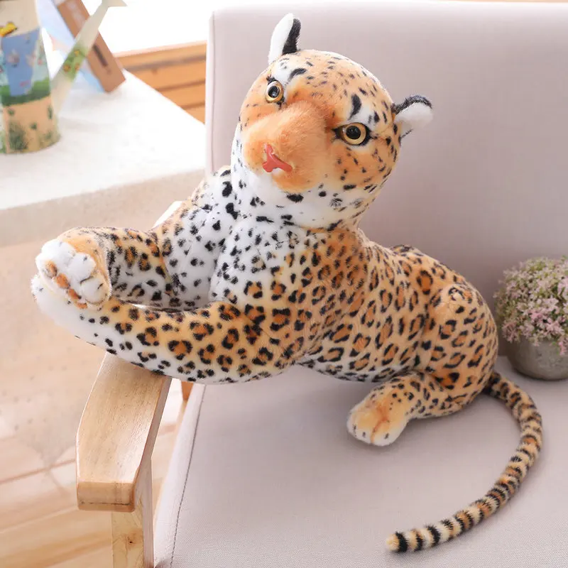 

Forest King Multisizes Simulation Stuffed Wild Animal Cheetah Plush Black Panther Leopard Soft Toys