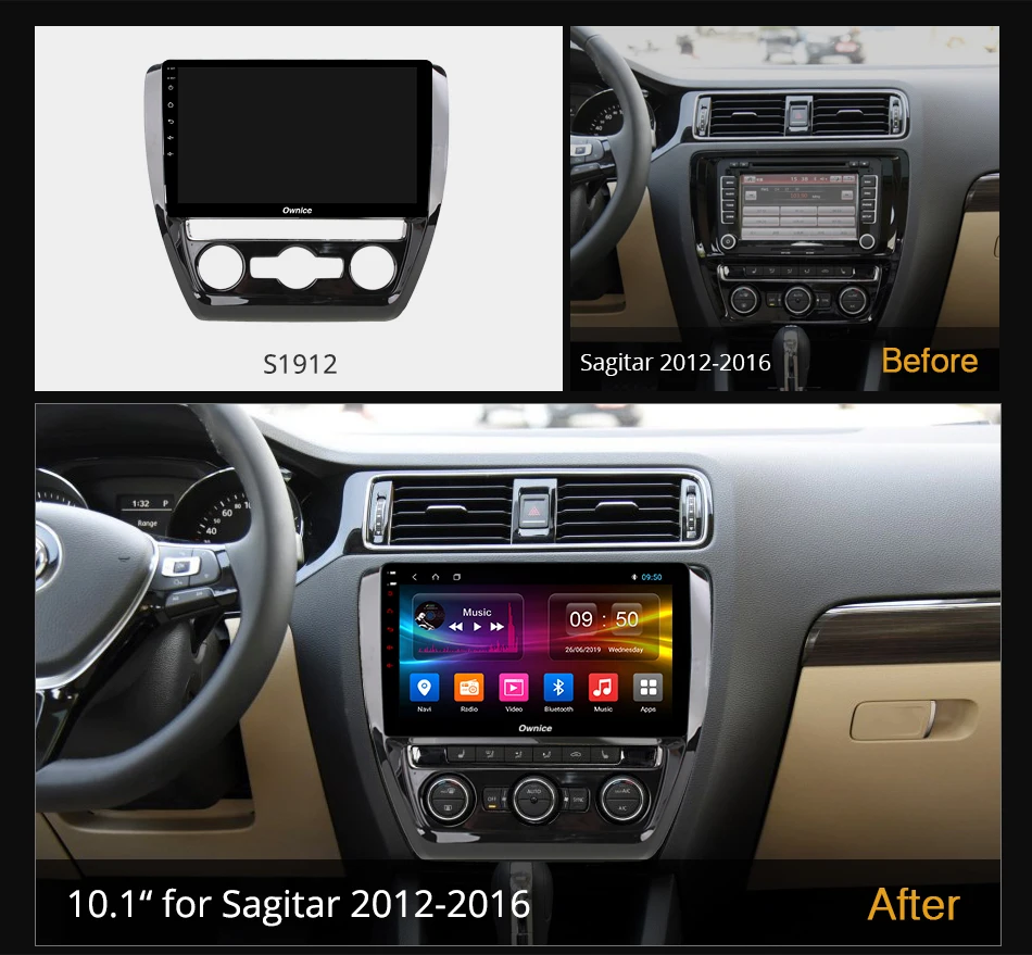Ownice 2DIN 10 1 дюймов Android 0 Автомобильный DVD Радио для Volkswagen VW Sagitar 2012-2016 с GPS 4G BluetoothG LTE