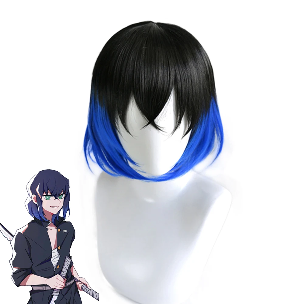 

Anime Demon Slayer Kimetsu no Yaiba Tokitou Muichirou Ponytails Wig Cosplay Agatsuma Zenitsu Wig Kamado Tanjirou Wig keychain