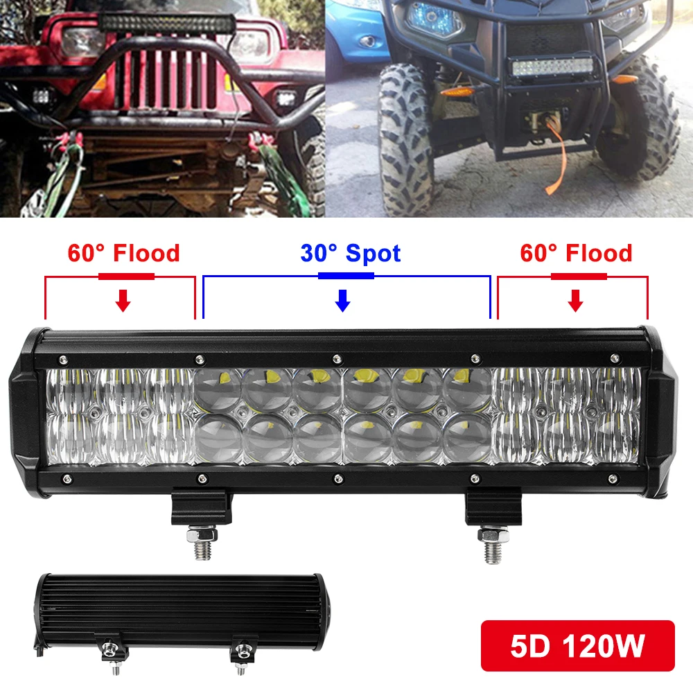 120W/240W 12/23 дюймов Светодиодные Автомобильные рабочий светильник бар 5D авто