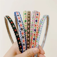 headbands for kids girl princess hairbands embroidery fabric flower child hair accessories korean handmade wholesale