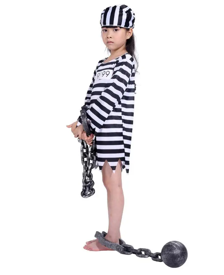 Маскарадный костюм на Хэллоуин одежда в полоску для подростков детская