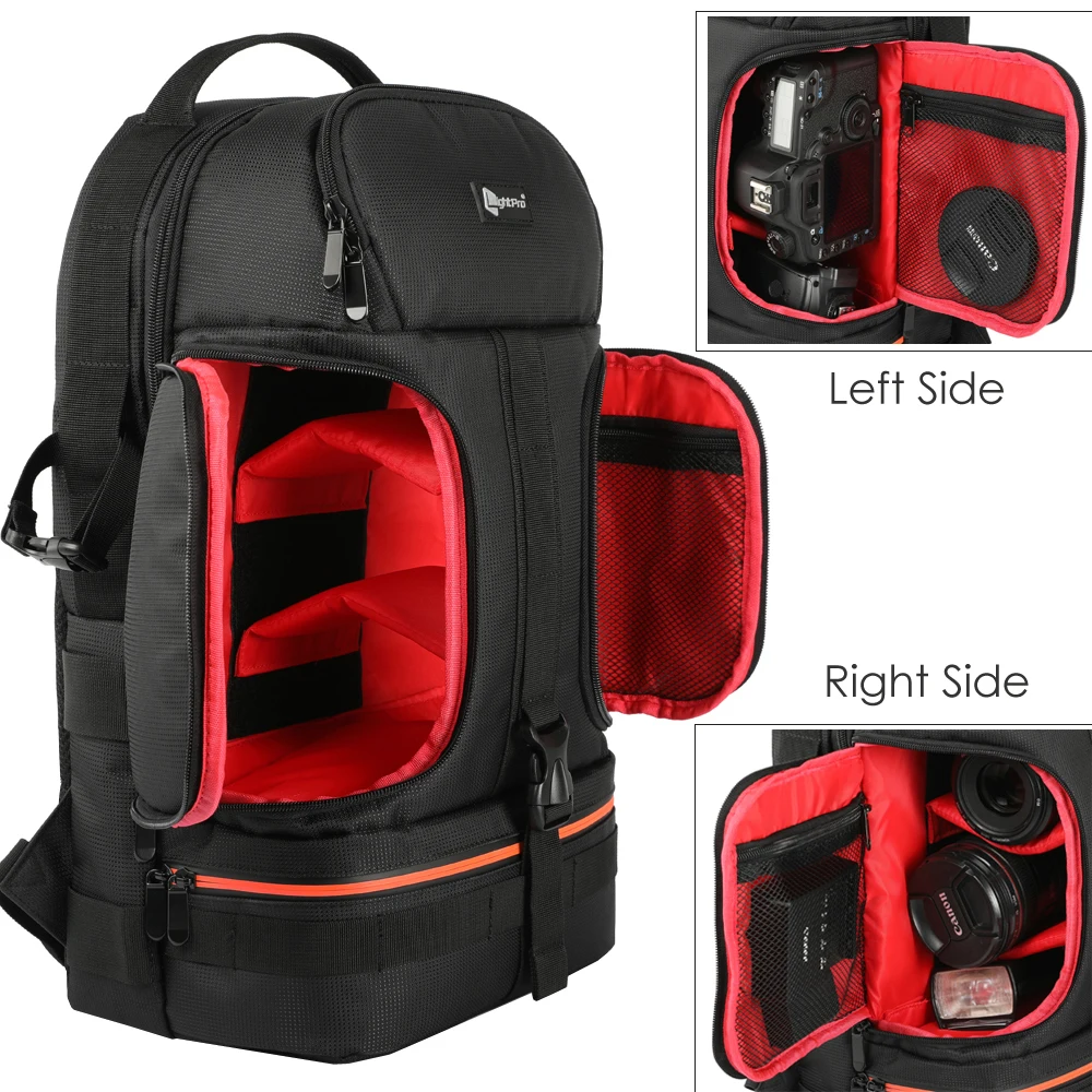 camera waterproof shoulders bag fit 15 6in laptop soft padded backpack w reflector stripe night safety tripod lens case for dslr free global shipping