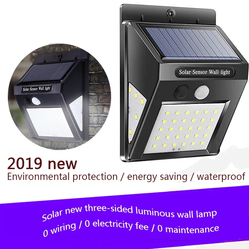 Прямая поставка светодиодный датчик движения PIR на солнечной энергии настенный