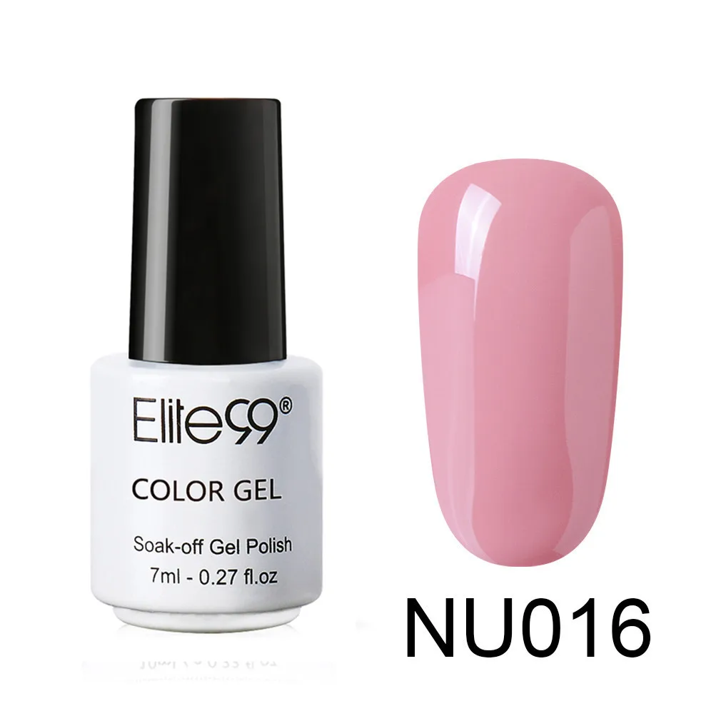 7ml NU016 Elite99 телесный Цветной Гель-лак Полупостоянный Vernis праймер верхнее покрытие УФ светодиодный гель лак удаляющийся замачиванием ногти "сделай сам" Маникюр гель лак - Цвет: 7ml NU016