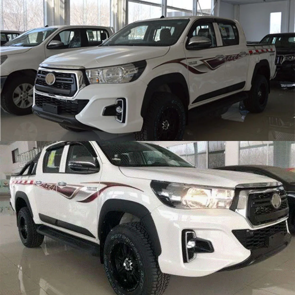 

Car LED Daytime Running Lights 12V Daylight DRL ABS With Turn Signal Yellow For Toyota Hilux Revo Rocco 2018 2019 Fog Lamp Cover