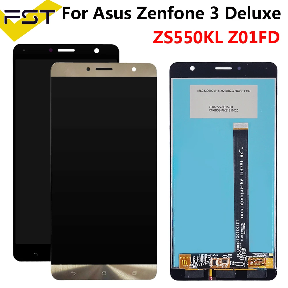 5,5 'для Asus Zenfone 3 Deluxe ZS550KL Z01FD ЖК-дисплей кодирующий преобразователь сенсорного экрана в сборе Замена для ASUS ZS550KL lcd