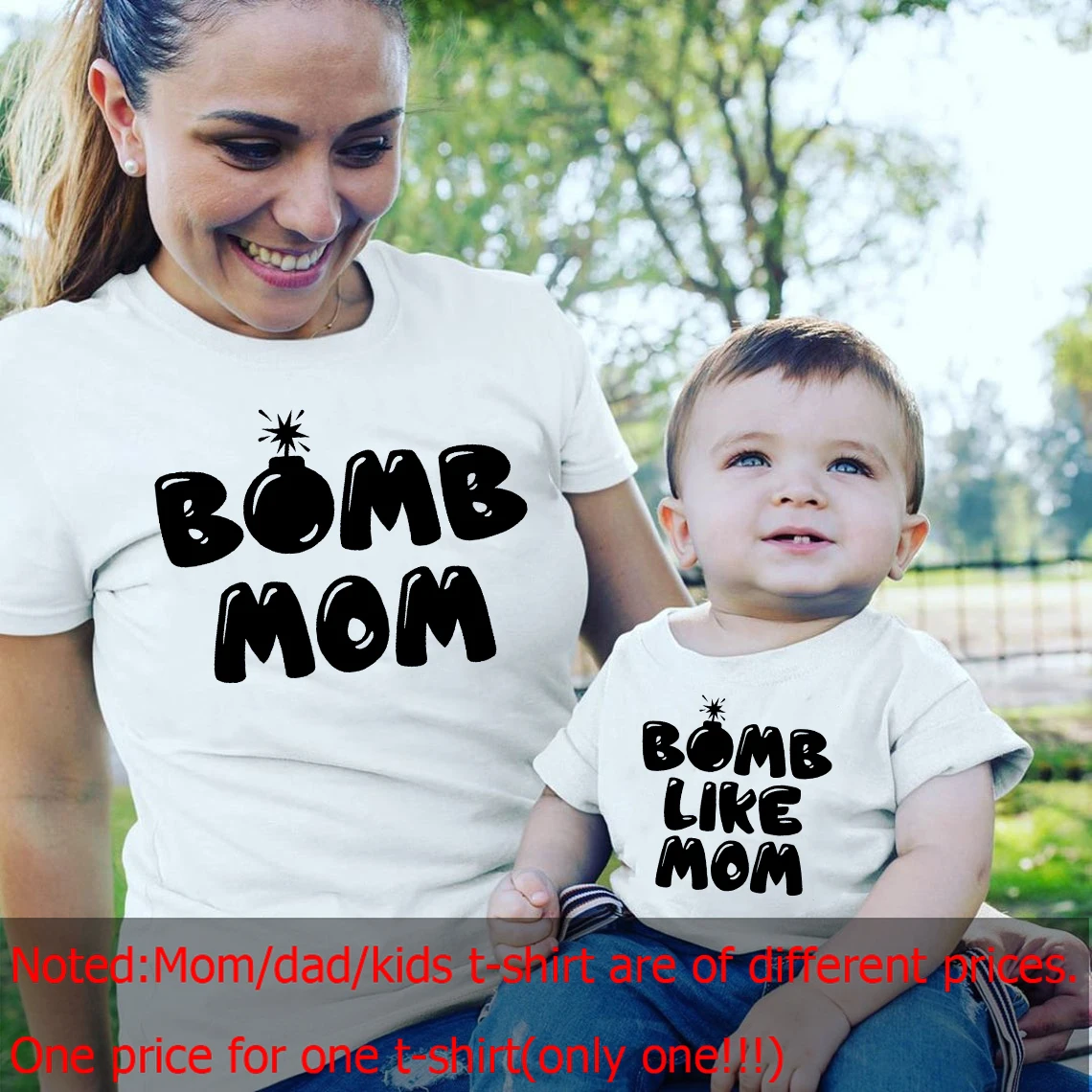 Camiseta a juego de mam&aacute; y bomba como mam&aacute;, camisa para mam&aacute; y para m&iacute;, camisas para ni&ntilde;os peque&ntilde;os, tops para mam&aacute; y yo, trajes divertidos-0