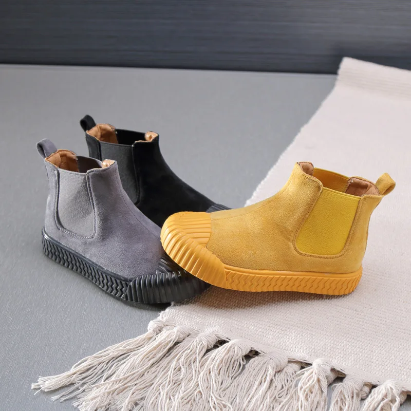 Новые осенние детские ботильоны Детские слипоны модные ботинки для маленьких