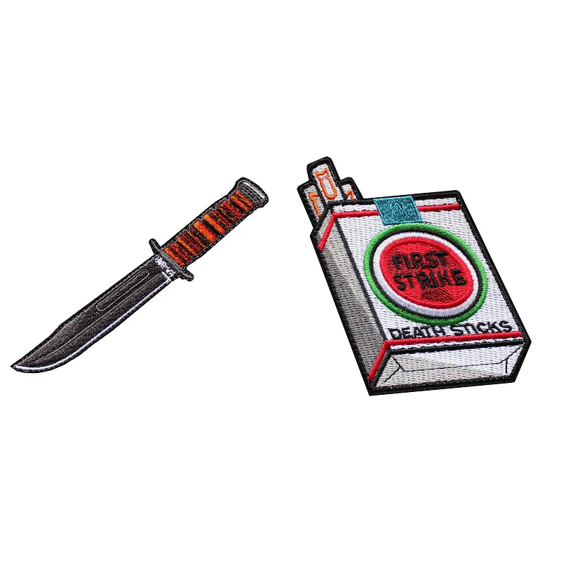 KA-BAR 3D вышивка патч Волшебная наклейка креативный Morale Chapter нож значок железные стикеры на DIY для одежды заплатки на рюкзак - Цвет: 1 Set