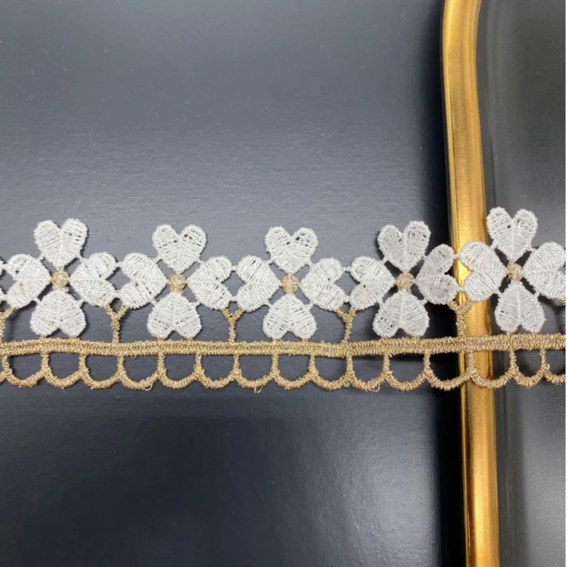 Кружевная ткань с белыми цветами Ширина 3 5 см гипюровая кружевная отделка лента