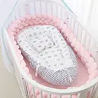 Портативная детская кроватка-гнездо с подушкой Babybest, детская кроватка для путешествий, хлопковая люлька для новорожденных, детская кроватка, бампер
