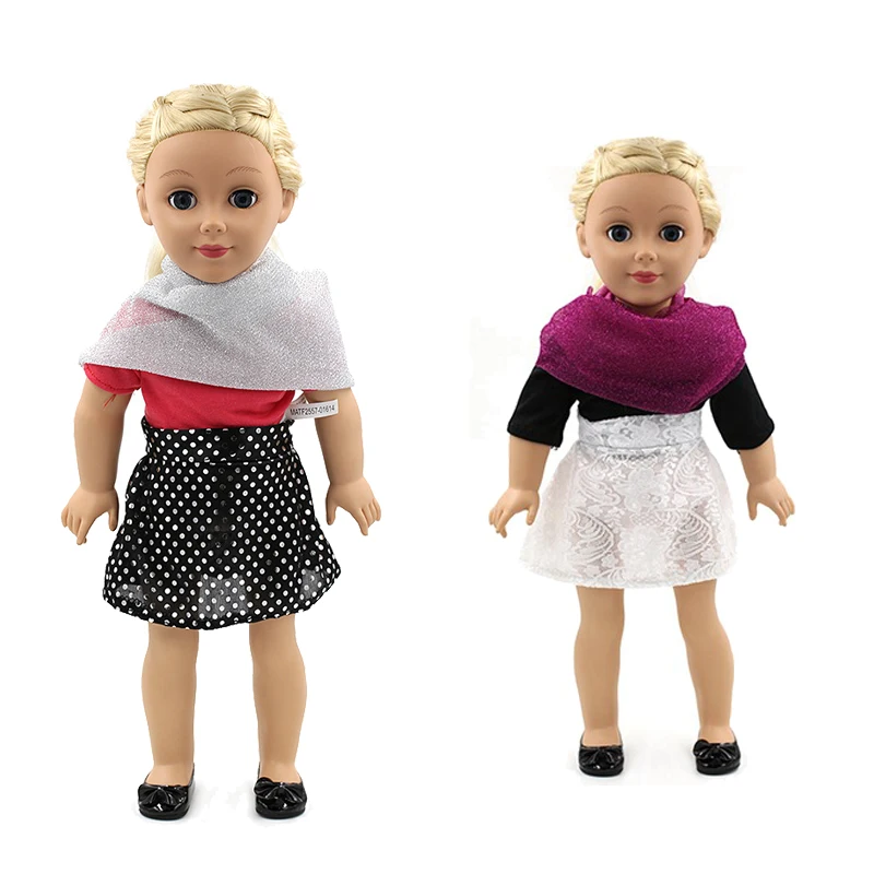 

Модная одежда, шарф + рубашка + юбка, костюм для 18-дюймовой американской куклы новорожденной девочки, игрушка «сделай сам», 3 шт./компл.