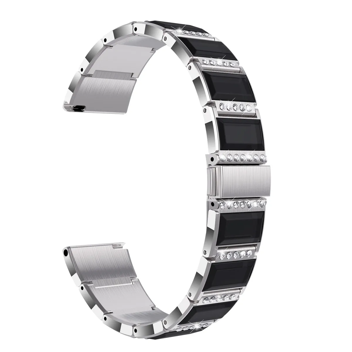 

22mm Women Diamond Bracelet for Samsung Galaxy Watch 3 Band 45mm Stainless Steel+Glass Strap for Huawei GT 2 46mm GT2 Pro Belt
