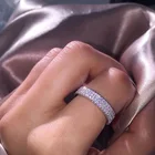 Классическое роскошное кольцо с трехрядным широким лапшевидным покрытием из белого циркона, кольцо обещания для девушек