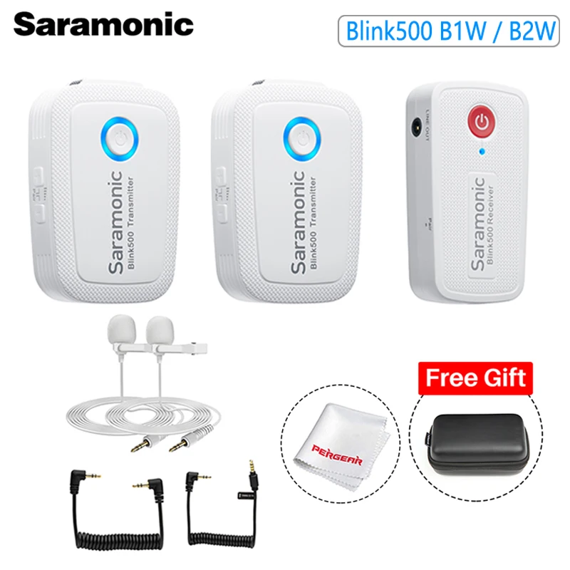 Saramonic Blink500 B1W / B2W Белый 2 4 ГГц Двухканальный беспроводной микрофон с петличным