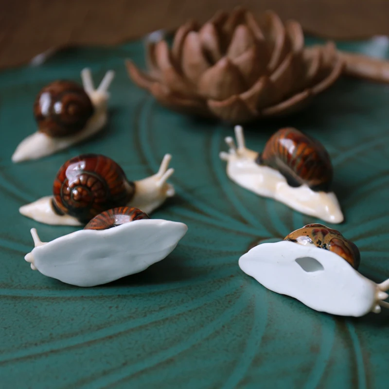 Домашний декор ручная работа керамическая имитация маленькая улитка чайная